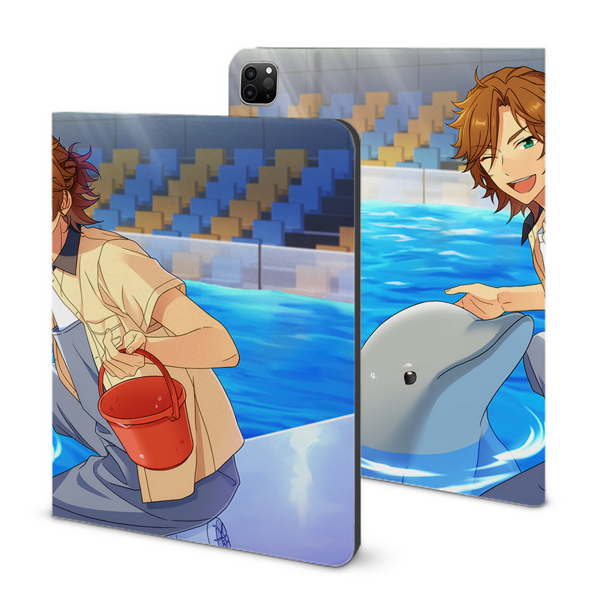 （画像用） あんさんぶるスターズ! Ensemble Stars IPad ケース ブック型 PUレザー TPU 耐衝撃 軽量 薄型 ペン収納なし 全面保護 IPad 各モデル対応
